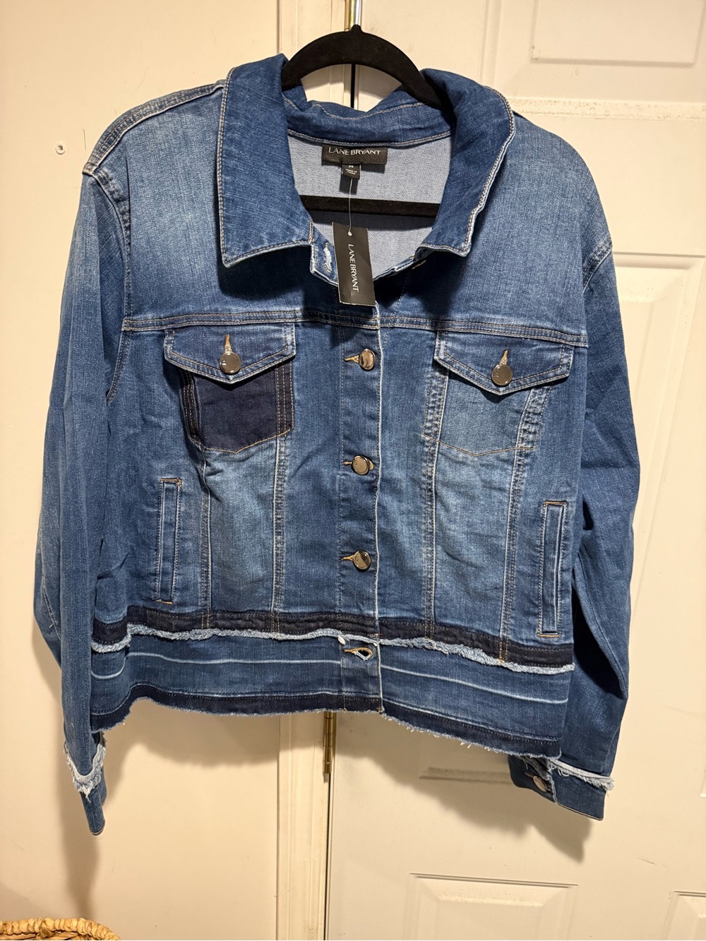 NWT Lane Bryant Blue Denim Patchwork Jacket